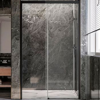 Душевая дверь Veconi Premium Trento PTD-30B 130 PTD30-B-130-01-C4 профиль Черный матовый стекло прозрачное — фото 1, Раздвижные душевые двери