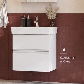 Тумба под раковину Roca Oleta 50 A857638806 подвесная Белый глянец — фото 6, Тумбы под раковину