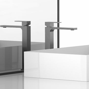 Смеситель для раковины Vincea Cube VBF-1C02GM Вороненая сталь — фото 2, Смесители для раковины