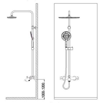 Душевая система WeltWasser TS 6270 10000001733 с термостатом Хром — фото 6, Душевые стойки