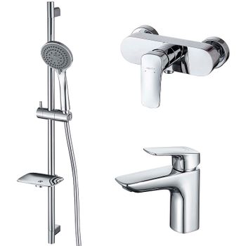 Комплект смесителей Aquatek Вега AQ1031CR Хром — фото 1, Готовые комплекты для ванной комнаты