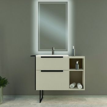 Тумба под раковину Cezares Urban 74 55159 подвесная Spatolato bianco без ножки и боковой полки — фото 2, Тумбы под раковину