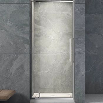 Душевая дверь Veconi Vianno VN-33 80 VN33-80-01-C7 профиль Хром стекло прозрачное — фото 1, Распашные душевые двери