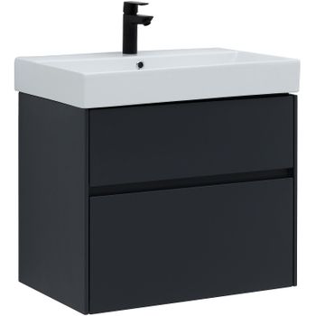 Тумба под раковину Aquanet Бруклин 70 310141 подвесная Антрацит матовый — фото 1, Тумбы под раковину