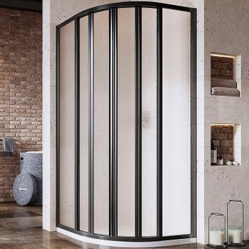 Душевой уголок Ravak Supernova SKKP6-90 90x90 3207O302ZG профиль Черный стекло Grape — фото 1, Душевые уголки четверть круга