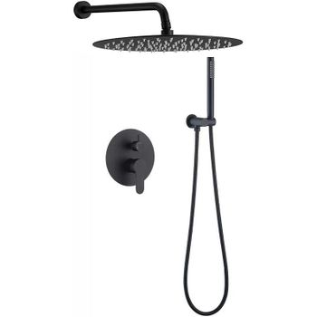 Душевая система Berges Ventas 2R Black 073004 Черная матовая — фото 1, Встраиваемые душевые комплекты