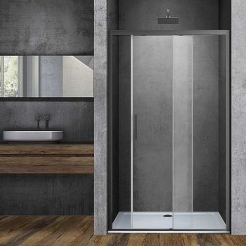 Душевая дверь Vincea Soft 150 VDS-3SO150CLGM профиль Вороненая сталь стекло прозрачное — фото 1, Раздвижные душевые двери