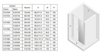 Душевая дверь New Trendy New Soleo Chrome 90 D-0125A профиль Хром стекло прозрачное — фото 7, Распашные душевые двери