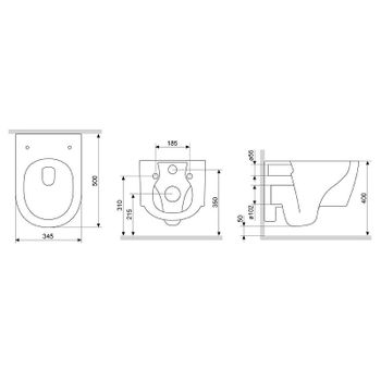 Унитаз Damixa Jupiter DX77C1700SC подвесной с сиденьем Микролифт — фото 5, Подвесные унитазы