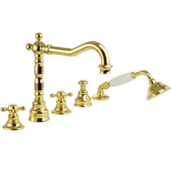 Смеситель на борт ванны Migliore Arcadia 18395 Золото — фото 1, Смесители на борт ванны