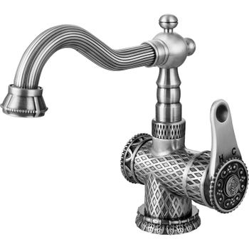 Смеситель для раковины ZorG Antic A 413U-SL Серебро — фото 1, Смесители для раковины