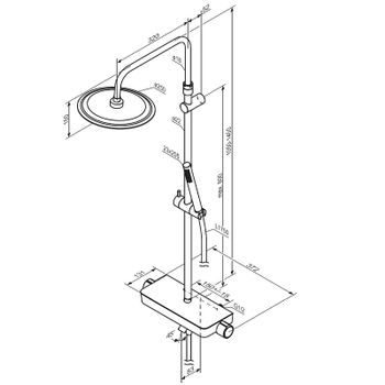 Душевая система Damixa Scandinavian Pure 936730300 Черная матовая — фото 8, Душевые стойки