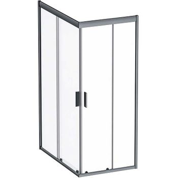 Душевой уголок AM.PM Gem 120х80 W90G-404-120280-BT профиль Черный матовый стекло прозрачное — фото 1, Прямоугольные душевые уголки