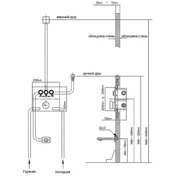 Душевая система Vincea VSFW-4311MB Черная матовая — фото 9, Встраиваемые душевые комплекты