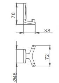 Двойной крючок Frap F33 F3305-2 Хром — фото 9, Крючки для полотенец