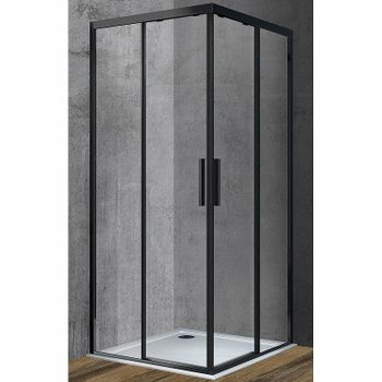 Душевой уголок Vincea Soft 100x100 VSS-3SO100CLB профиль Черный стекло прозрачное — фото 1, Квадратные душевые уголки