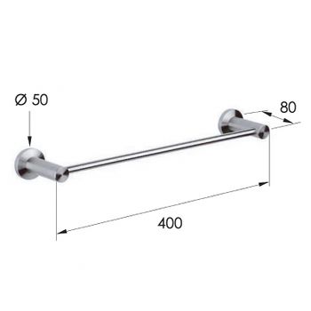 Полотенцедержатель Remer Minimal Mi40INOXCR Нержавеющая сталь — фото 2, Полотенцедержатели