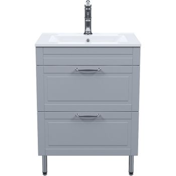 Тумба с раковиной Iddis Oxford 60 OXF60L0I95K Светло-серая — фото 1, Тумбы с раковиной