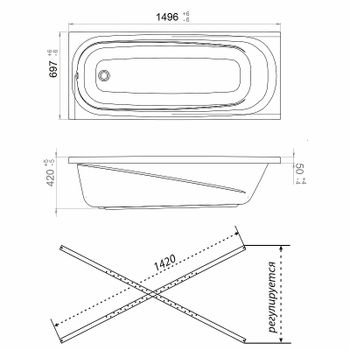 Акриловая ванна Triton 1Acreal Европа 150x70 Щ0000040926 без гидромассажа — фото 9, Акриловые ванны
