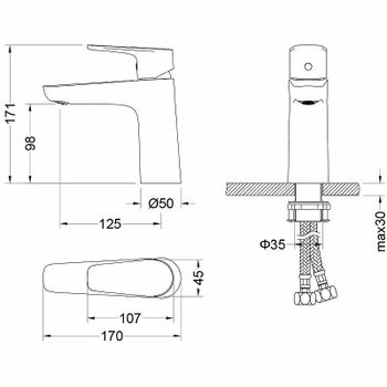 Смеситель для раковины Aquatek Бетта AQ1110CR Хром — фото 9, Смесители для раковины