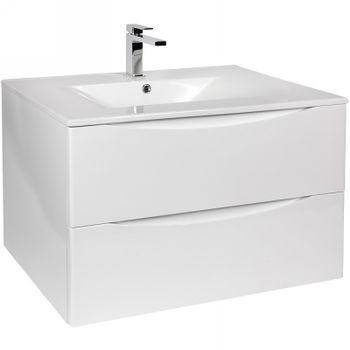 Тумба с раковиной Bond Wave 80 T01800-S05W подвесная Белая глянцевая — фото 3, Тумбы с раковиной