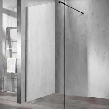 Душевая перегородка Vincea Walk-In 110 VSW-1H110CLGM профиль Вороненая сталь стекло прозрачное — фото 1, Душевые перегородки