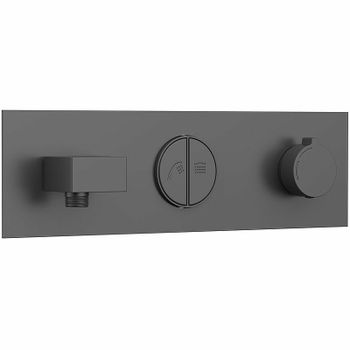 Душевая система Vincea VSFW-422T1GM с термостатом Вороненая сталь — фото 4, Встраиваемые душевые комплекты