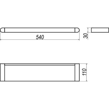 Стеклянная полка Altasan Лотос ЛТ70ЧМ Черная матовая — фото 6, Полки для ванной и душа