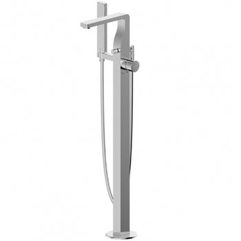 Смеситель для ванны Bravat Arc F66061C-B3-ENG напольный Хром — фото 1, Смесители напольные