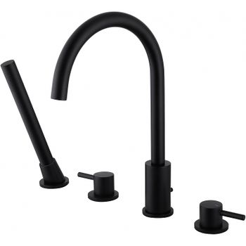 Смеситель на борт ванны Abber Wasser Kreis AF8113B Черный матовый — фото 1, Смесители на борт ванны