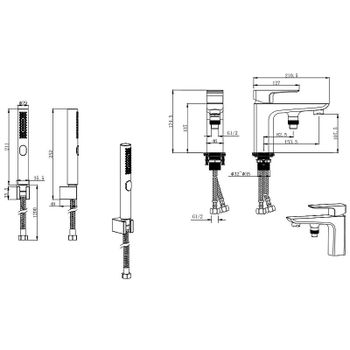 Смеситель на борт ванны Aquatek Вега AQ1044MB Черный матовый — фото 4, Смесители на борт ванны