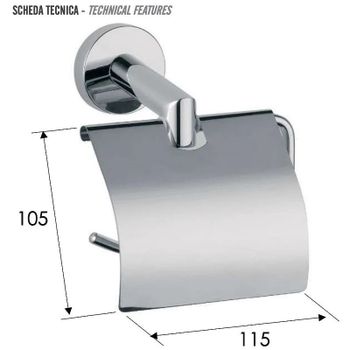 Держатель туалетной бумаги Remer Guest GS60CFP с крышкой Черный брашированный хром — фото 2, Держатели туалетной бумаги