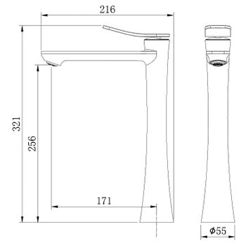 Смеситель для раковины Grossman Advans 520.K35.09.100 Хром — фото 5, Смесители для раковины