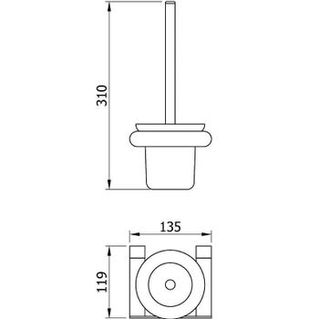 Ершик для унитаза Nofer Verona 16877.B Хром — фото 2, Ершики для унитаза