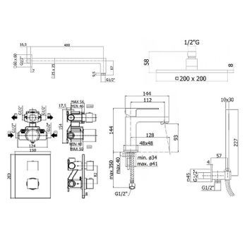 Комплект смесителей Paffoni Elle KITLEQ518CR071 Хром — фото 9, Готовые комплекты для ванной комнаты