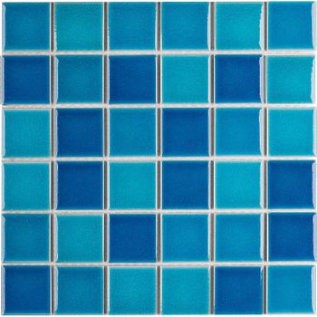 Керамическая мозаика StarMosaic Homework Crackle Blue Mixed Glossy LWWB84555 30,6x30,6 см — фото 1, Мозаика