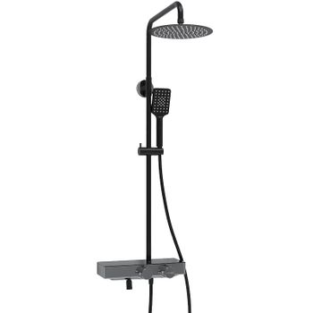 Душевая система WasserKRAFT A114.258.130.CB Thermo с термостатом Черная матовая — фото 5, Душевые стойки