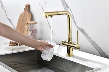 Смеситель для кухни Paulmark Serpentine Se213222-G Золото — фото 14, Смесители для кухни