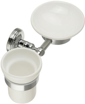 Стакан для зубных щеток с мыльницей Migliore Mirella 17244 Хром — фото 2, Стаканы для зубных щеток