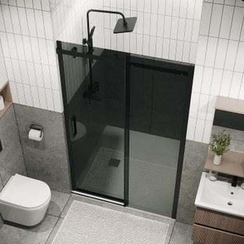 Душевая дверь Grossman Classic 130 100.K33.04.130.21.10 профиль Черный матовый стекло тонированное — фото 6, Раздвижные душевые двери