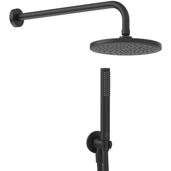 Комплект верхнего и ручного душа Ideal Standard Ideal Rain BD389XG Silk Black — фото 1, Встраиваемые душевые комплекты