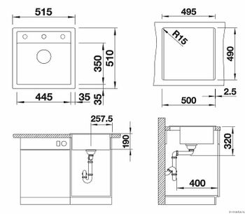 Кухонная мойка Blanco Dalago 5 518524 Белая — фото 4, Кухонные мойки