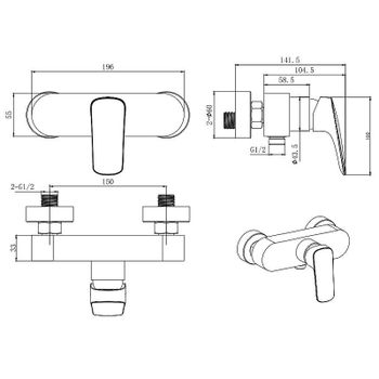 Комплект смесителей Aquatek Вега AQ1031CR Хром — фото 17, Готовые комплекты для ванной комнаты