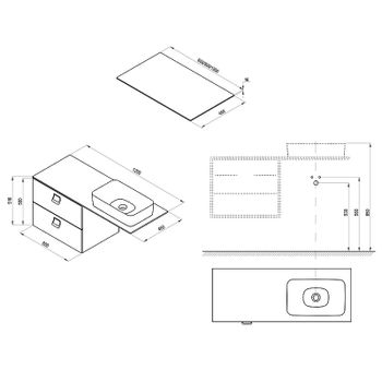 Столешница под раковину Ravak Comfort 120 X000001381 Белая — фото 9, Столешницы под раковину