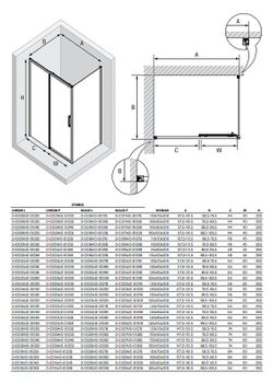 Душевой уголок New Trendy Prime Black 120х80 L D-0320A/D-0128B профиль Черный стекло прозрачное — фото 9, Прямоугольные душевые уголки