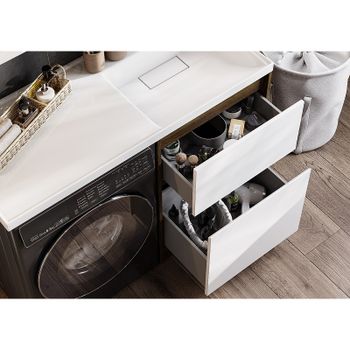 Тумба под раковину Aquaton Лондри 120 1A266901LHDR0 Дуб Рустикальный без фасада — фото 12, Тумбы под раковину