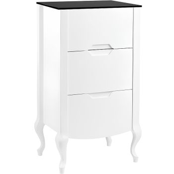 Комод Veedi Rustika 95 RST000K Белый Черный — фото 1, Комоды и тумбы для ванной комнаты