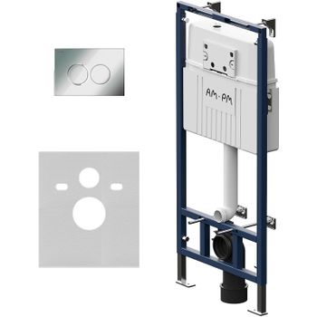 Инсталляция AM.PM MasterFit I012710.0151 для унитаза с клавишей смыва Хром глянцевый — фото 1, Инсталляции для унитазов