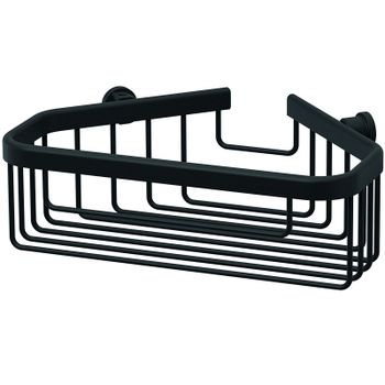 Полка корзина Sonia Accessories 182855 угловая Черная матовая — фото 1, Полки для ванной и душа