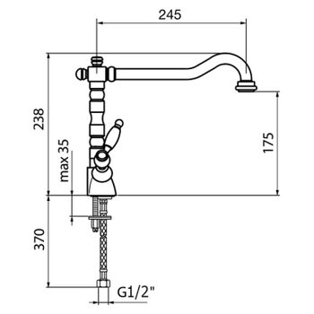 Смеситель для кухни Webert Kitchen Dorian DO780102010 Золото — фото 2, Смесители для кухни